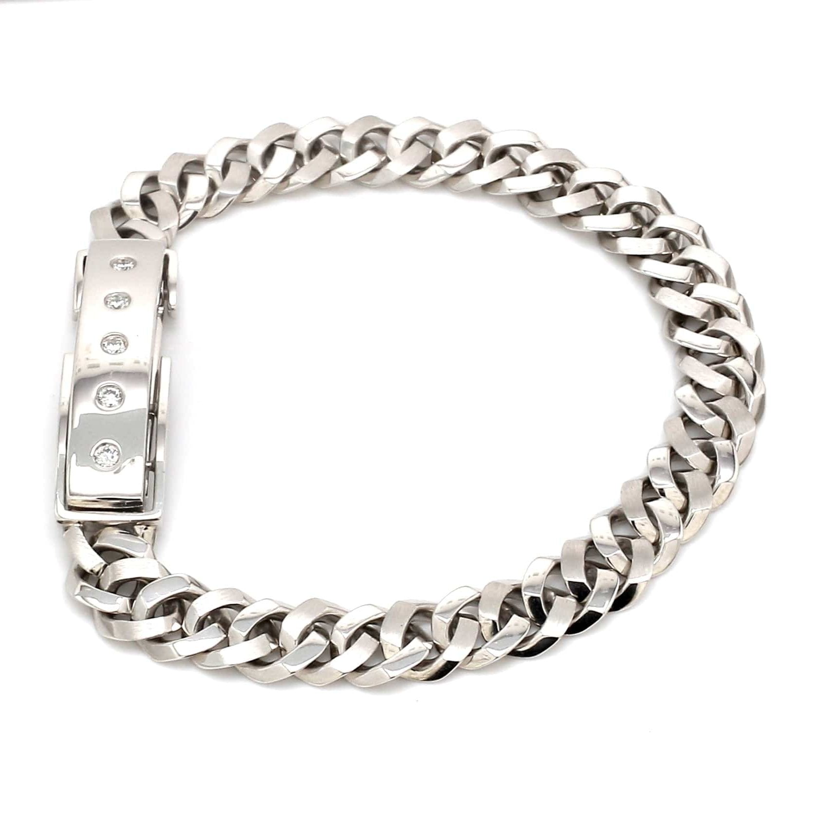 Men of Platinum | Heavy Platinum Bracelet with Unique Diamond Studded Lock JL PTB 1098