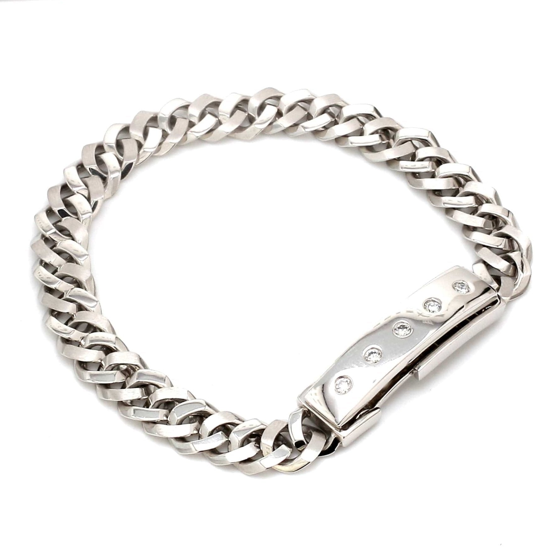 Men of Platinum | Heavy Platinum Bracelet with Unique Diamond Studded Lock JL PTB 1098