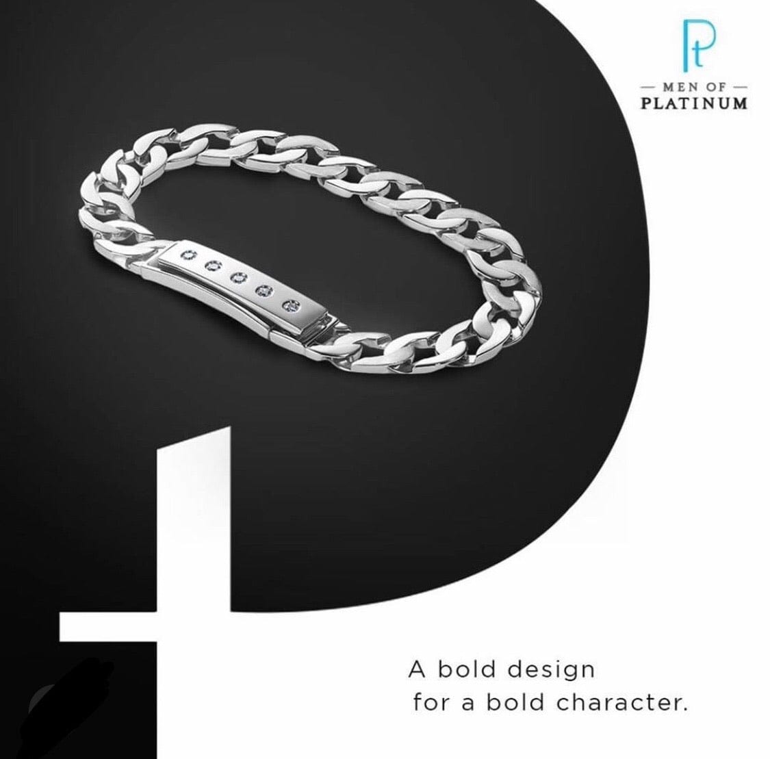 Men of Platinum | Heavy Platinum Bracelet with Unique Diamond Studded Lock JL PTB 651