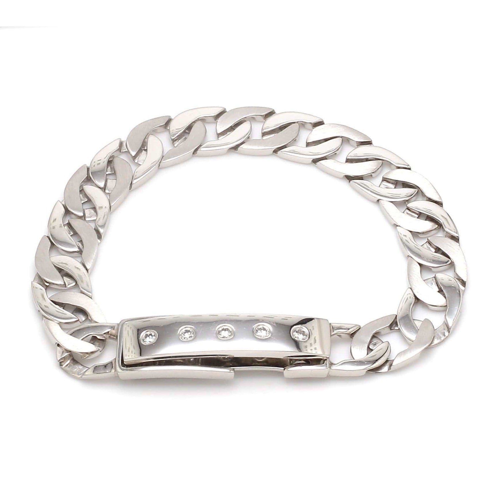 Men of Platinum | Heavy Platinum Bracelet with Unique Diamond Studded Lock JL PTB 651