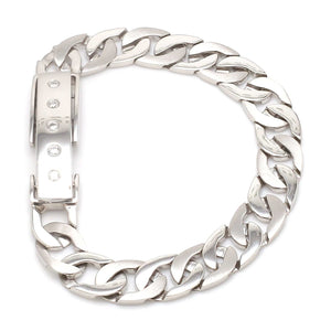 Men of Platinum | Heavy Platinum Bracelet with Unique Diamond Studded Lock JL PTB 651