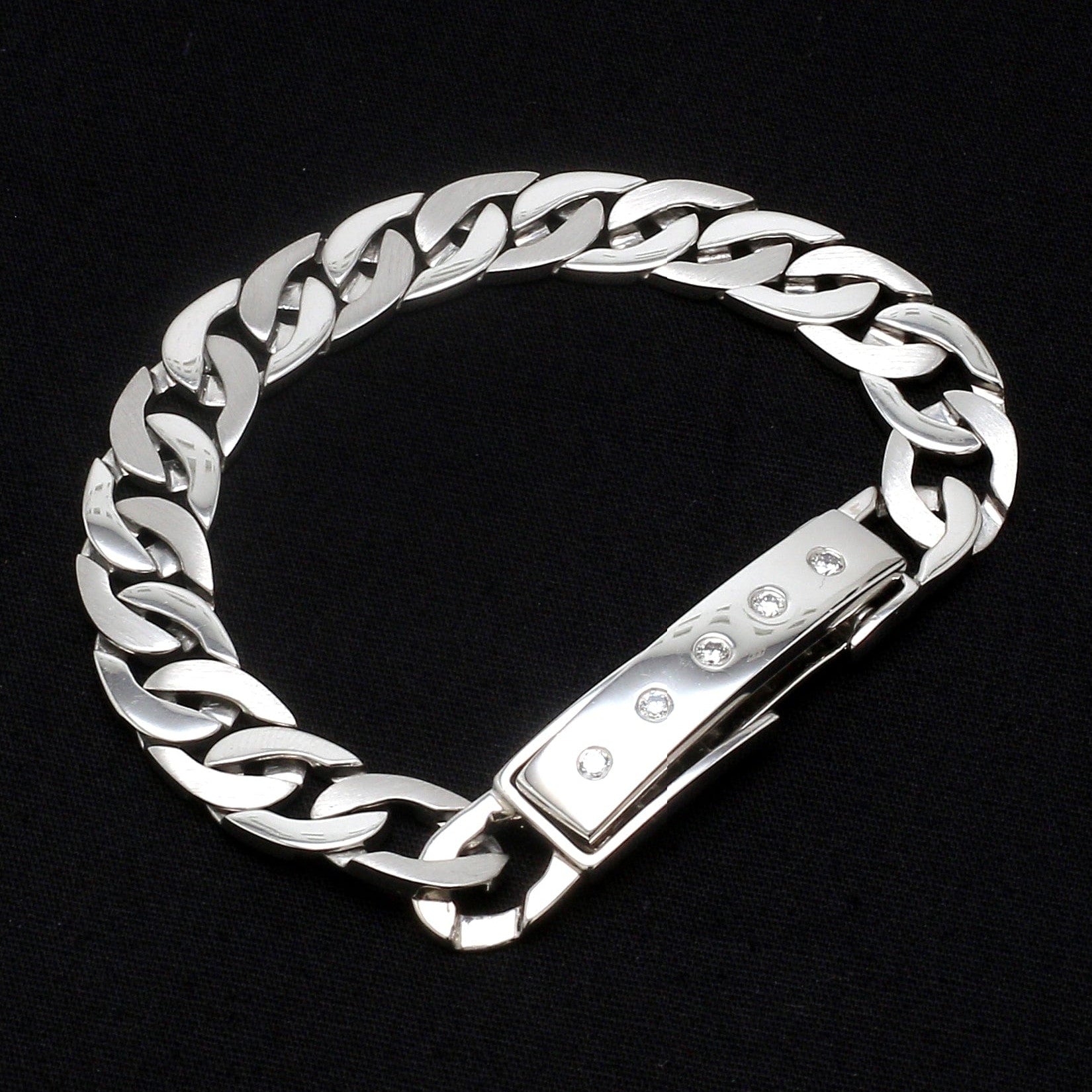 Men of Platinum | Heavy Platinum Bracelet with Unique Diamond Studded Lock JL PTB 651