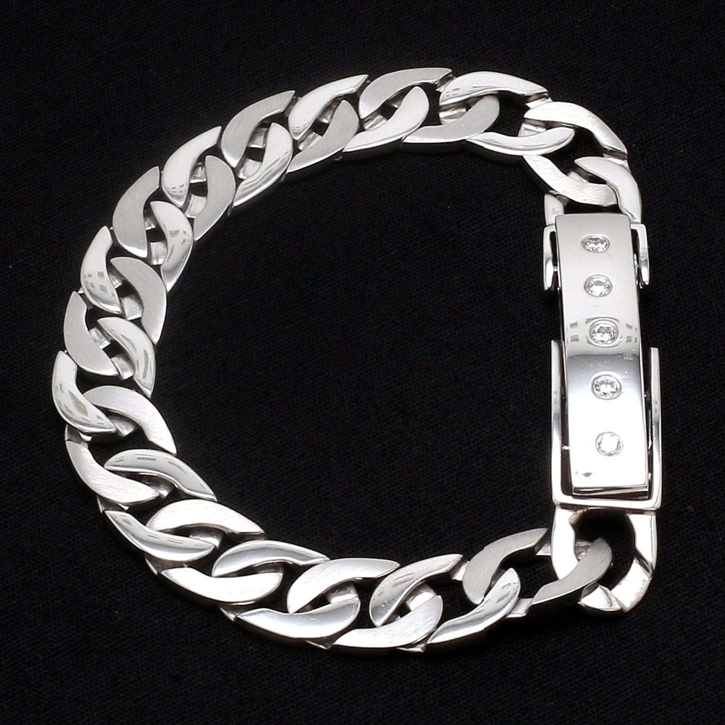 Men of Platinum | Heavy Platinum Bracelet with Unique Diamond Studded Lock JL PTB 651