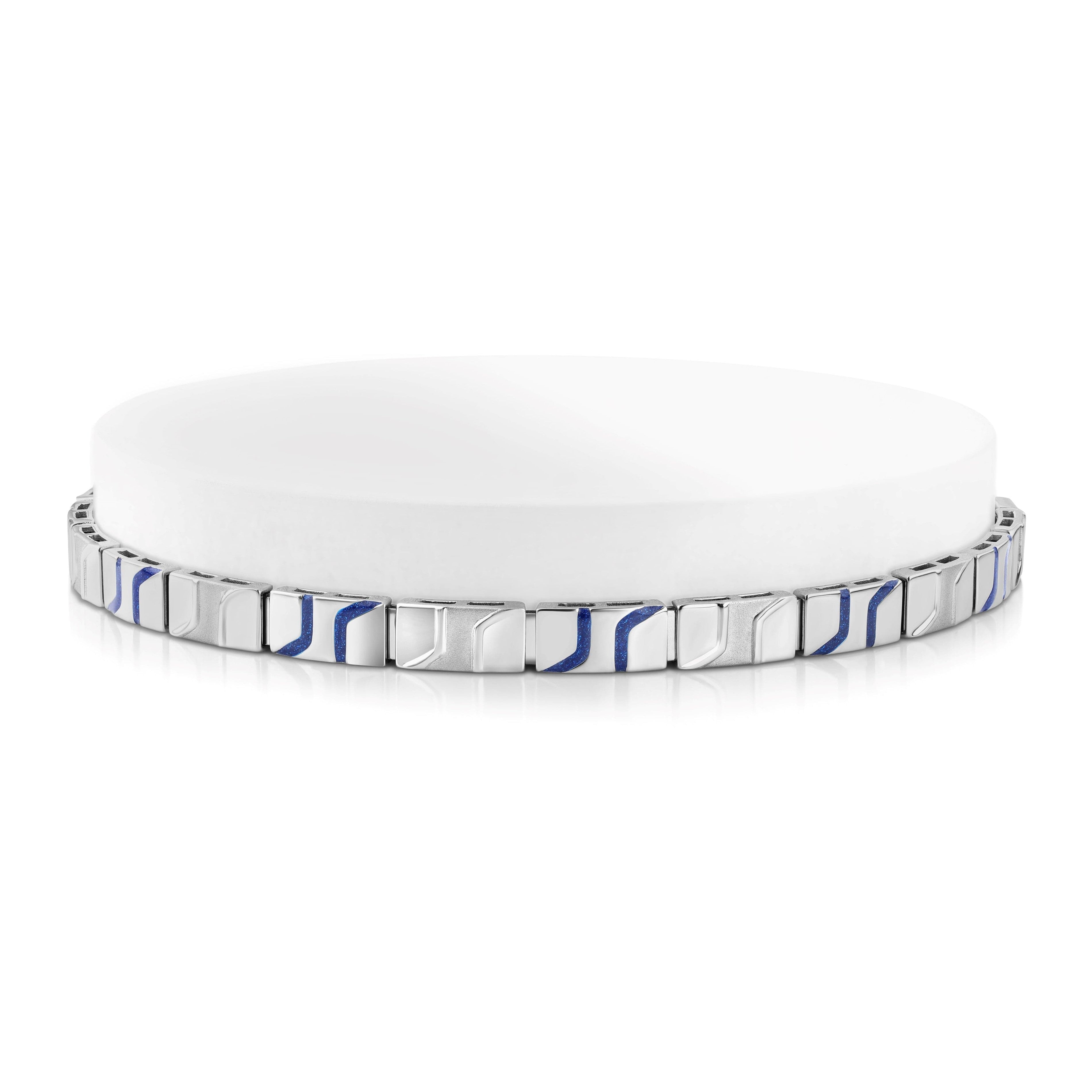 Men of Platinum | Platinum Bracelet with Blue Enamel for Men JL PTB 1198