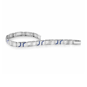 Men of Platinum | Platinum Bracelet with Blue Enamel for Men JL PTB 1198