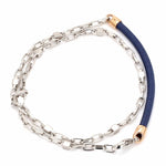 Load image into Gallery viewer, Men of Platinum | Platinum Fabric Link Bracelet with Rose Gold JL PTB 716
