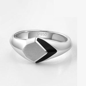 Plain Platinum Ring with Black Enamel for Men JL PT 1319   Jewelove.US