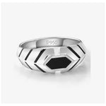 Load image into Gallery viewer, Platinum Ring with Black Enamel for Men JL PT 1310   Jewelove.US
