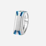 Load image into Gallery viewer, Plain Platinum Ring with Blue Enamel for Men JL PT 1317   Jewelove.US
