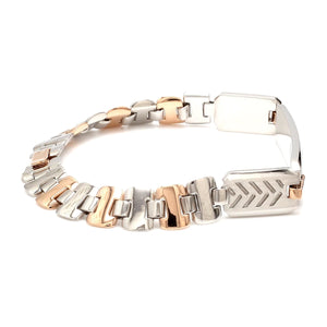 Men of Platinum| Platinum & Rose Gold Solid Bracelet for Men JL PTB 816-A