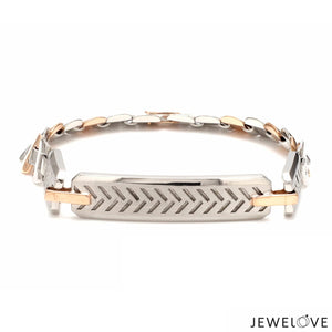 Men of Platinum| Platinum & Rose Gold Solid Bracelet for Men JL PTB 816-A