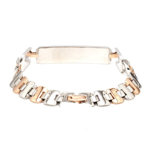 Men of Platinum| Platinum & Rose Gold Solid Bracelet for Men JL PTB 816-A