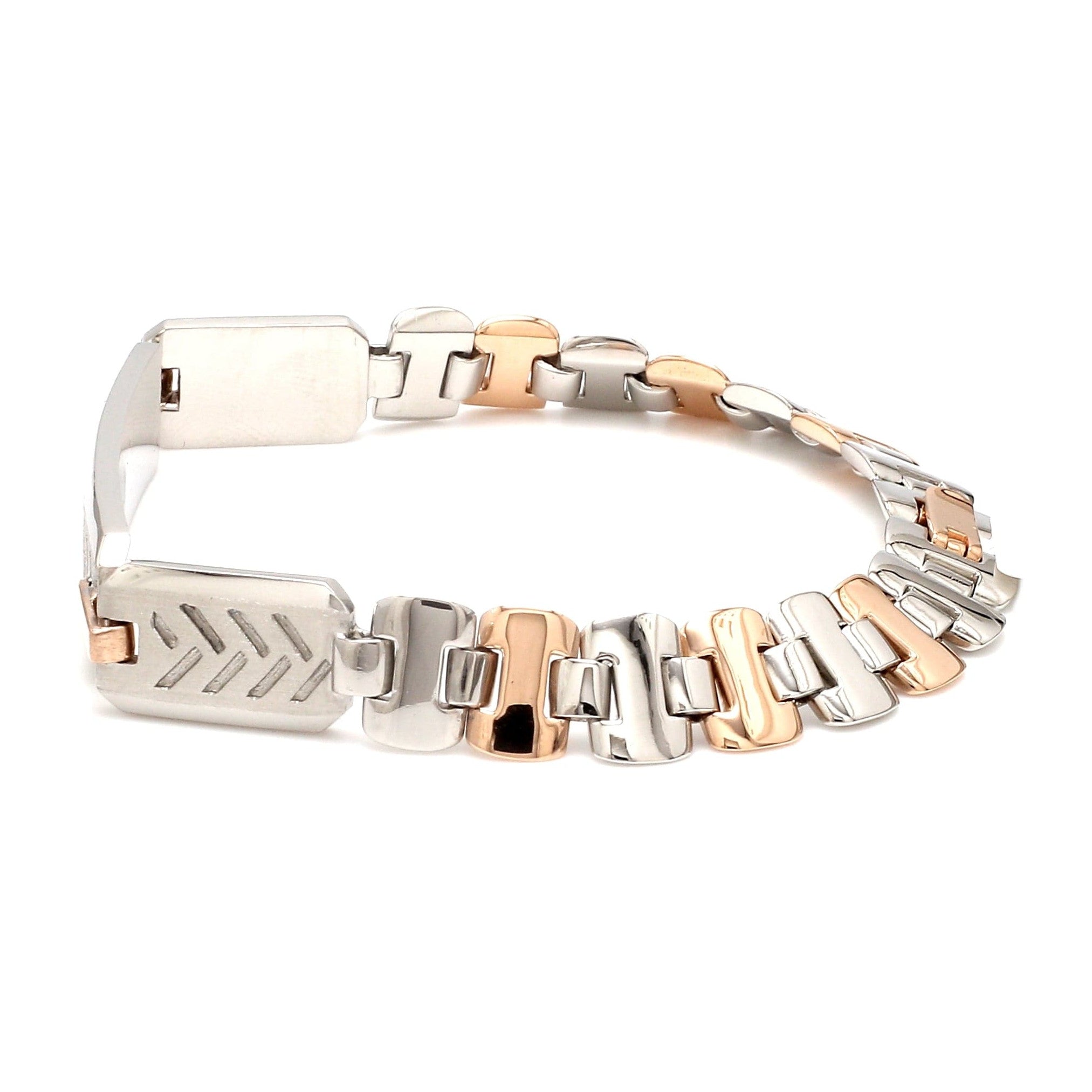 Men of Platinum| Platinum & Rose Gold Solid Bracelet for Men JL PTB 816-A