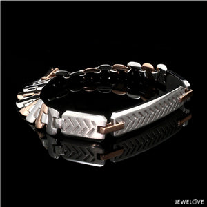 Men of Platinum| Platinum & Rose Gold Solid Bracelet for Men JL PTB 816-A