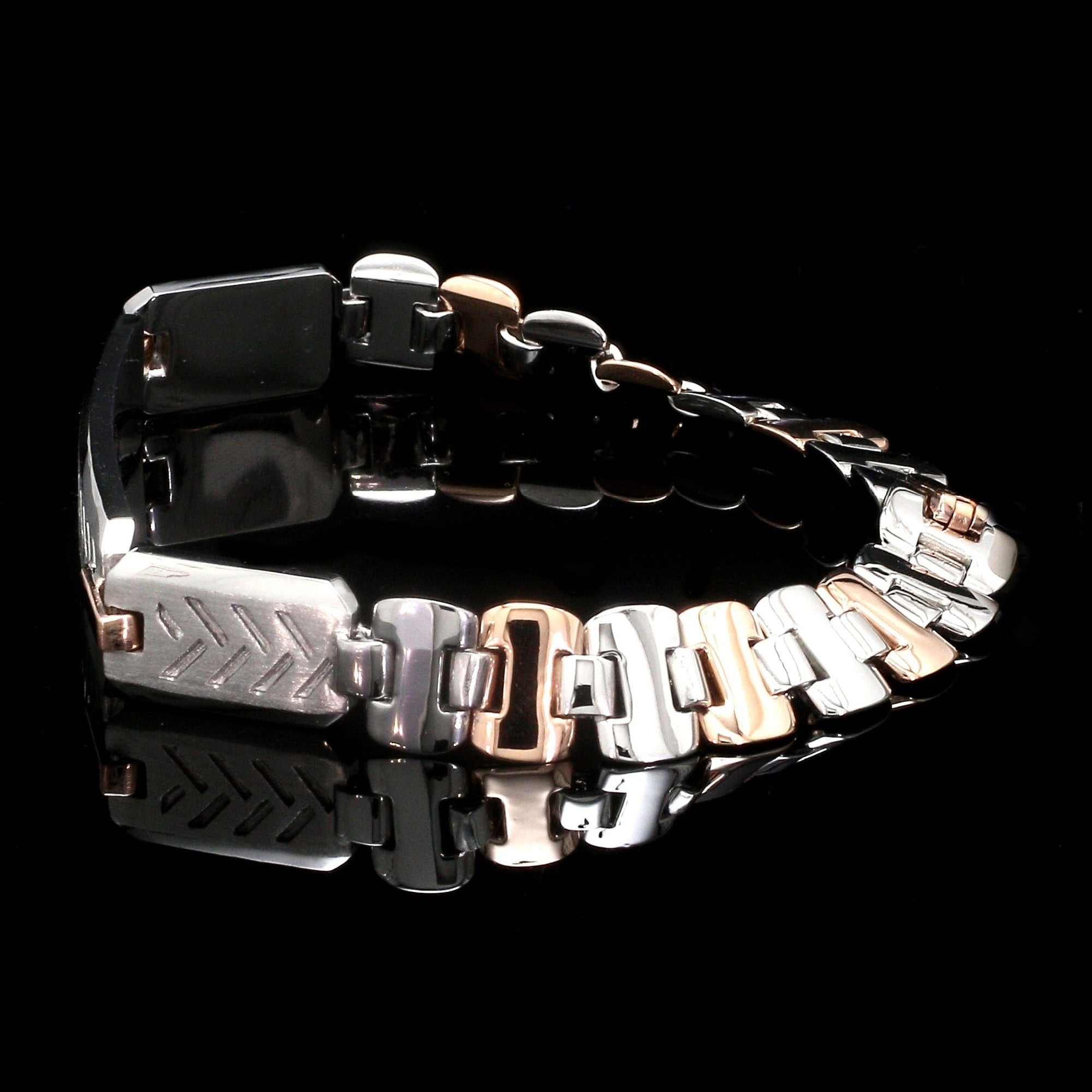 Men of Platinum| Platinum & Rose Gold Solid Bracelet for Men JL PTB 816-A