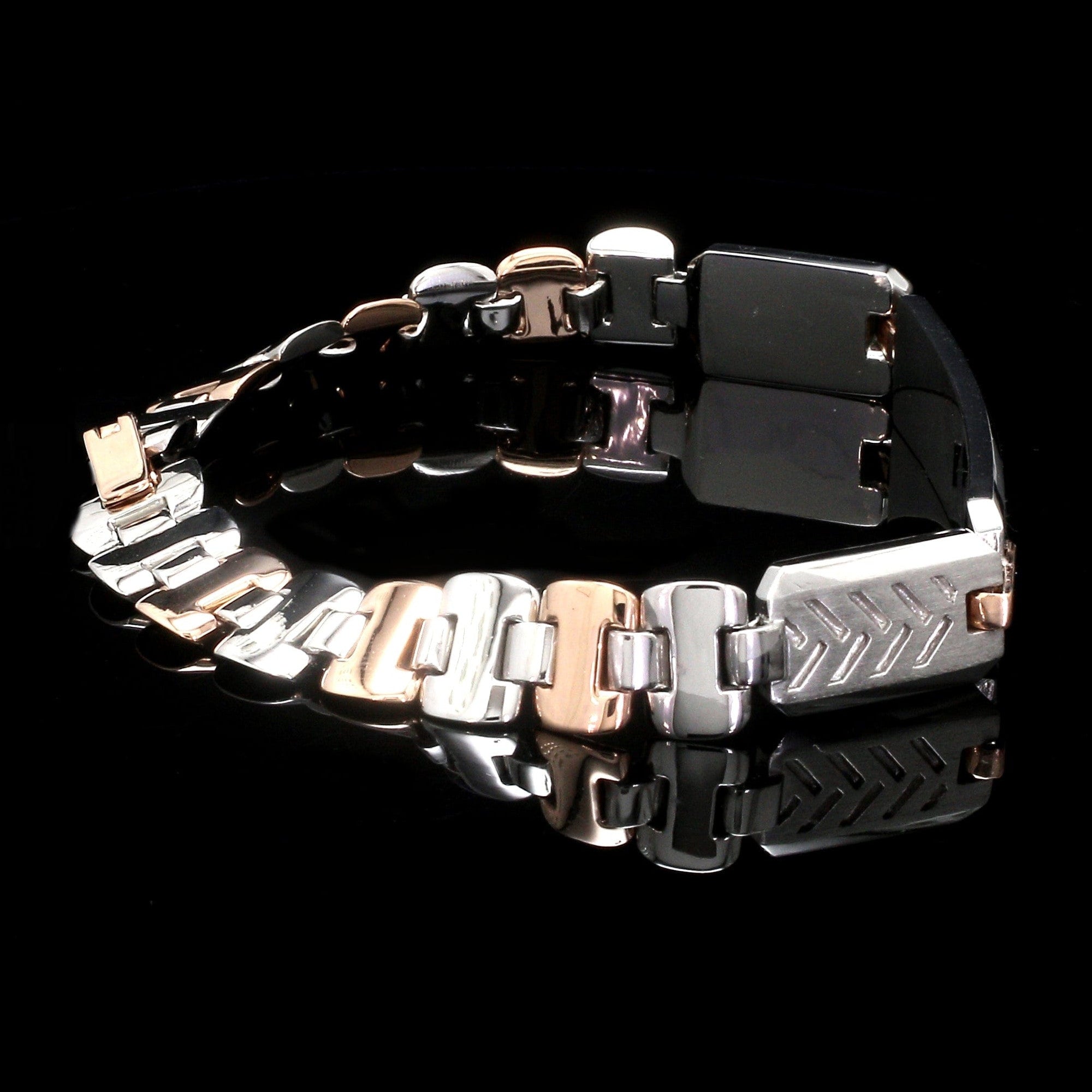 Men of Platinum| Platinum & Rose Gold Solid Bracelet for Men JL PTB 816-A