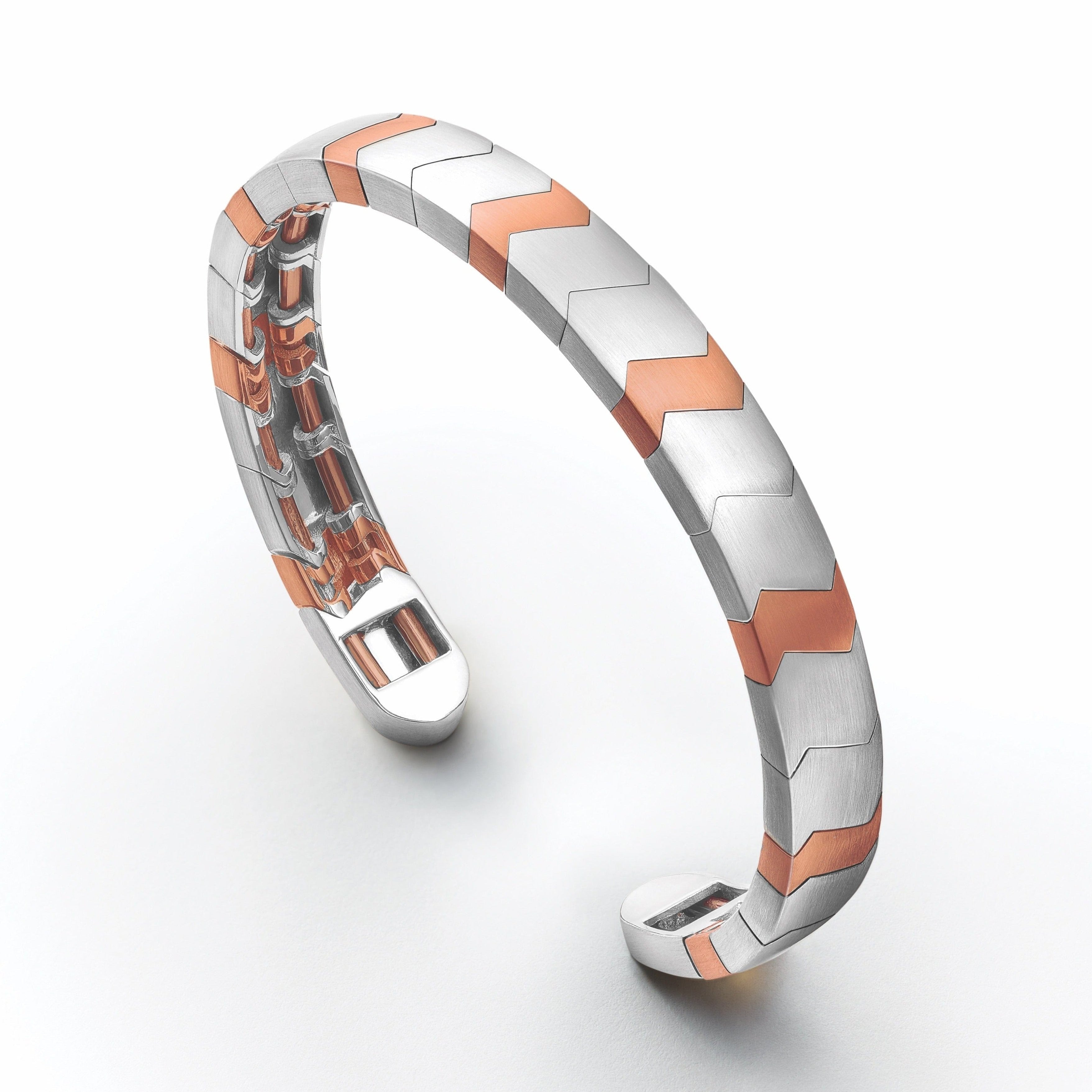 Men of Platinum | Rose Gold Fusion Cuff Bracelet for Men JL PTB 649