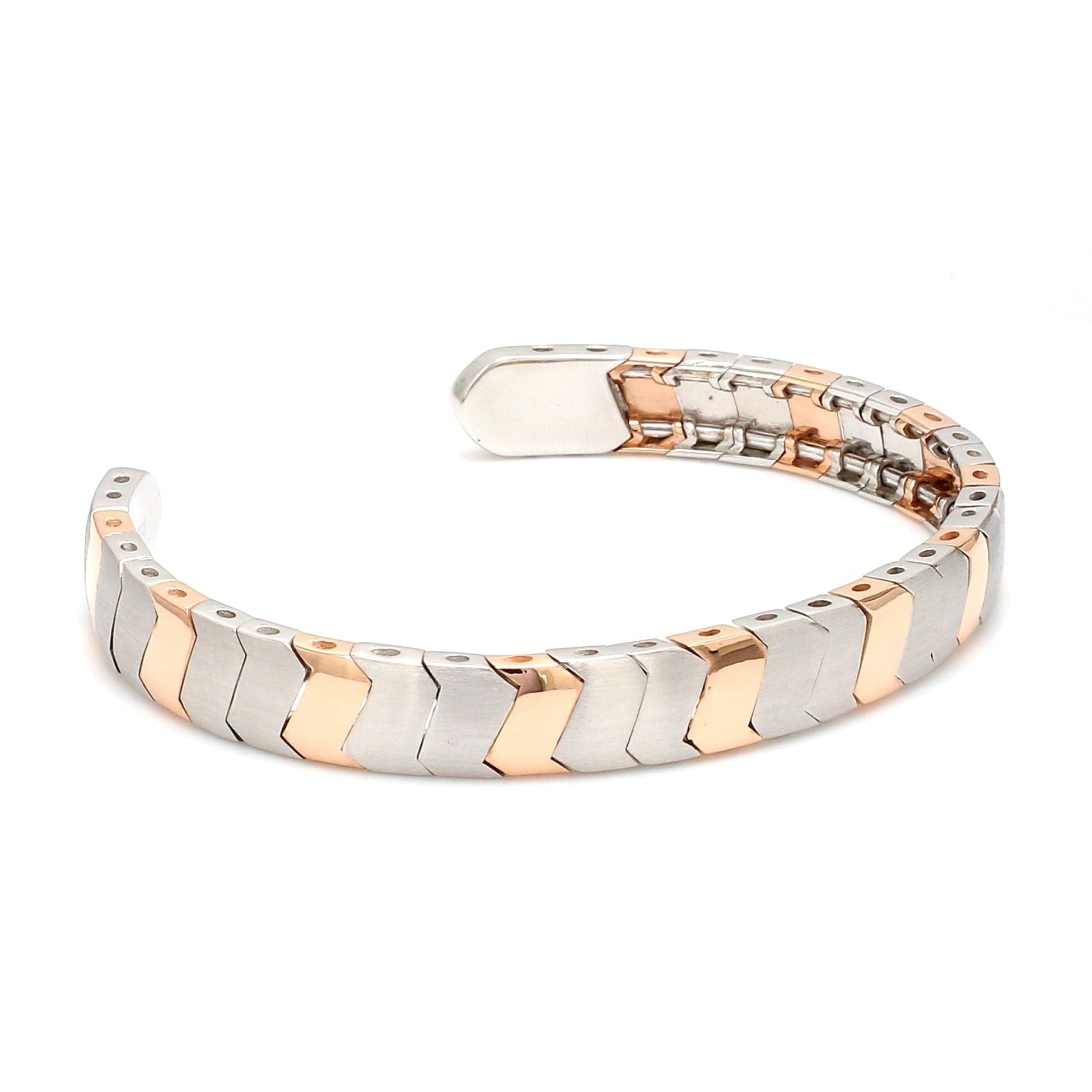 Men of Platinum | Rose Gold Fusion Cuff Bracelet for Men JL PTB 649