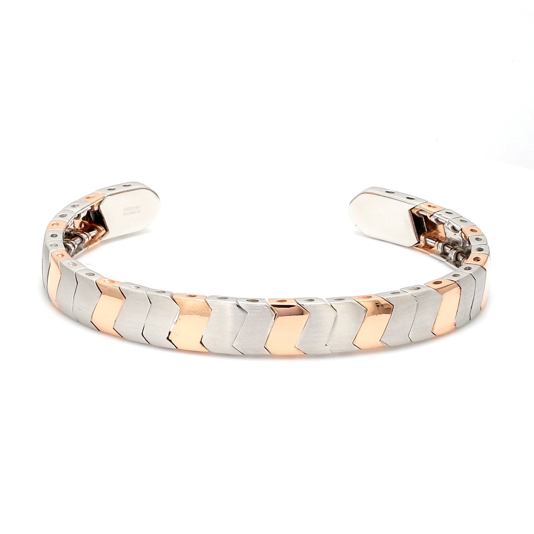 Men of Platinum | Rose Gold Fusion Cuff Bracelet for Men JL PTB 649