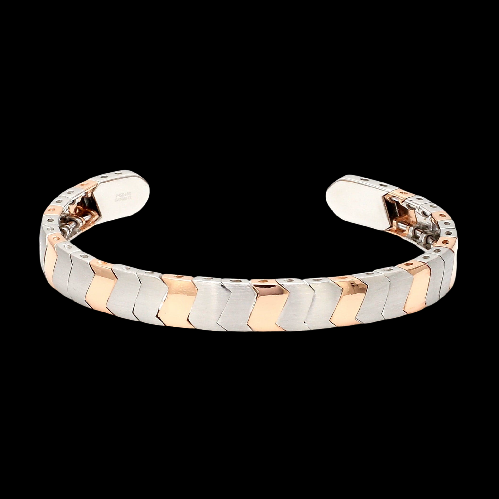 Men of Platinum | Rose Gold Fusion Cuff Bracelet for Men JL PTB 649