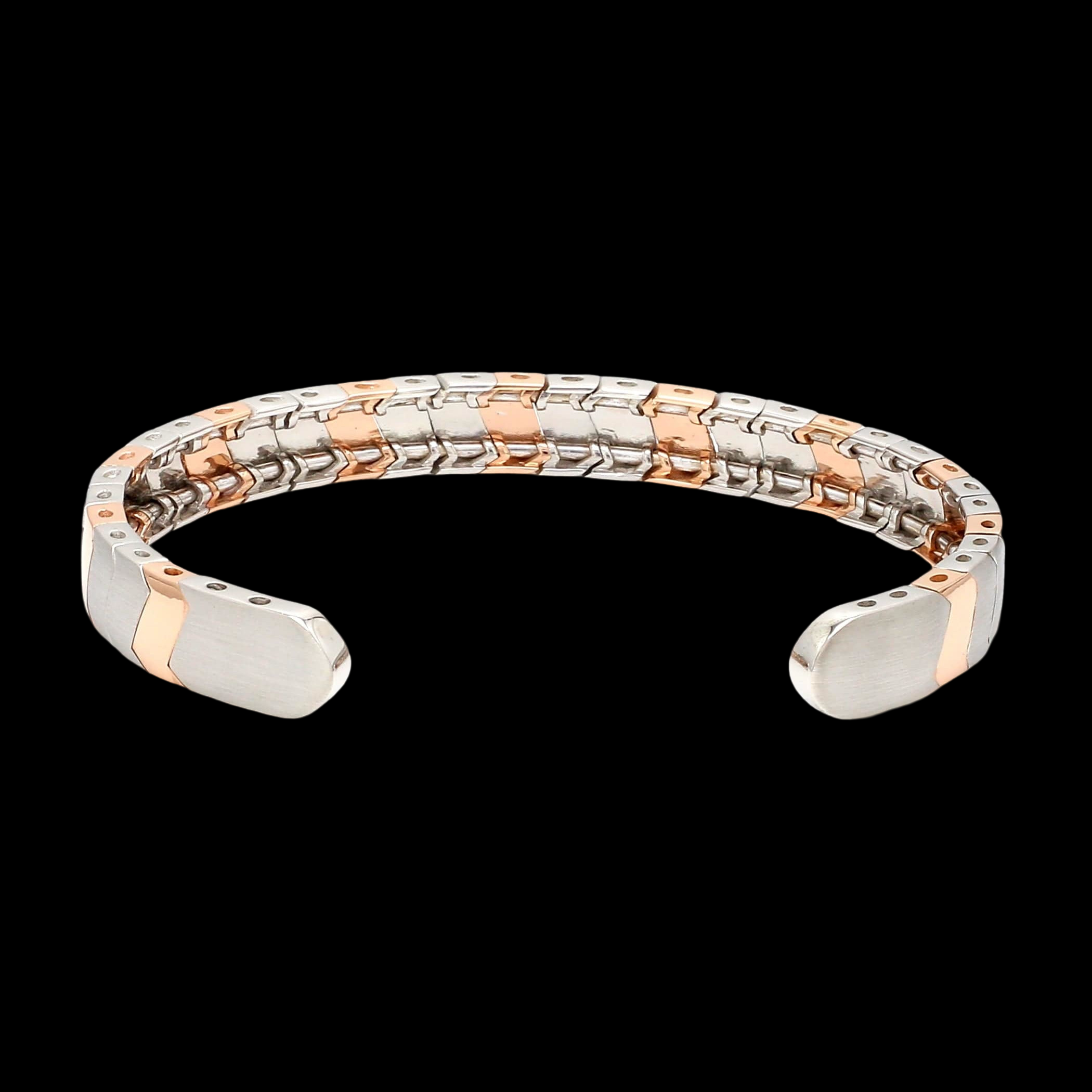 Men of Platinum | Rose Gold Fusion Cuff Bracelet for Men JL PTB 649