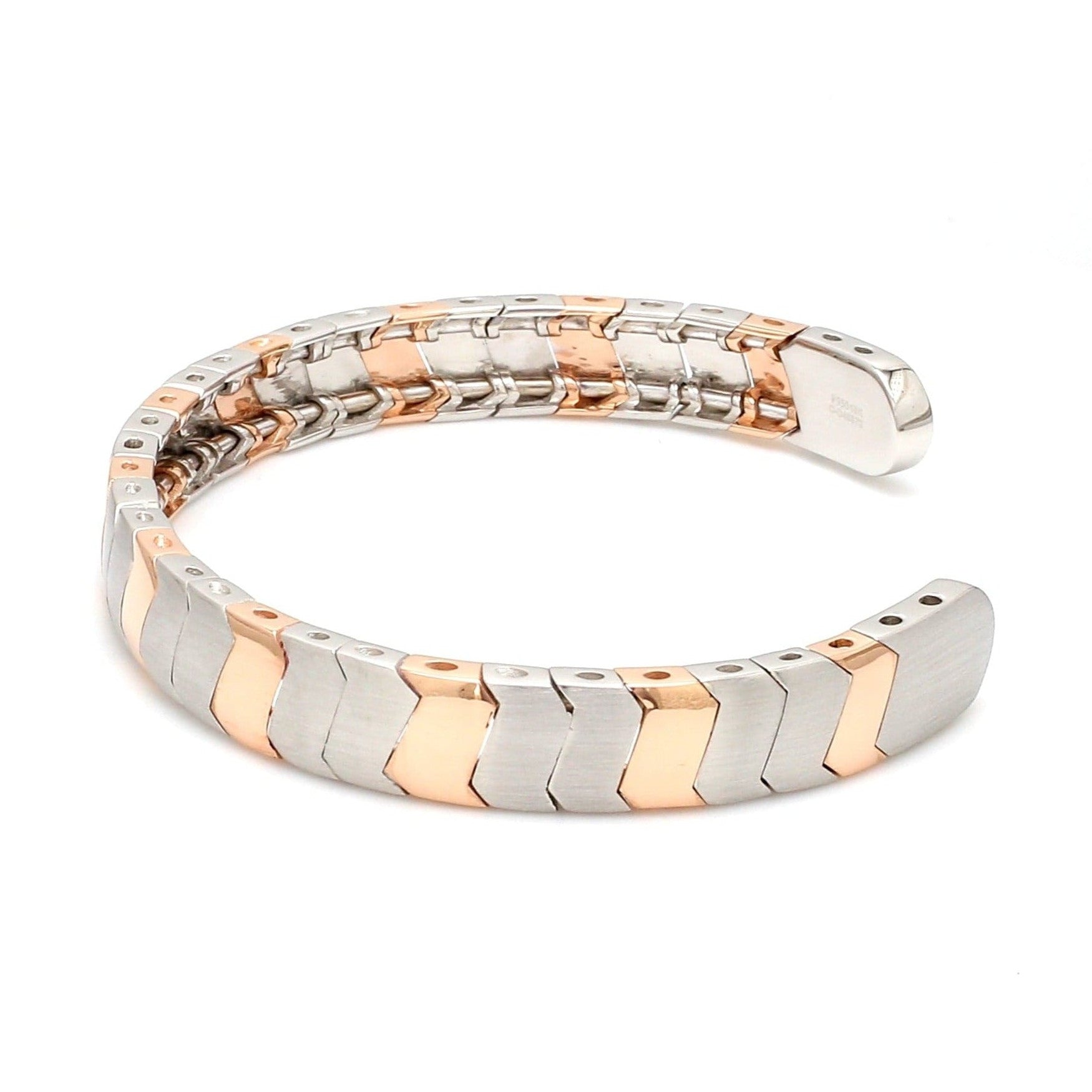 Men of Platinum | Rose Gold Fusion Cuff Bracelet for Men JL PTB 649