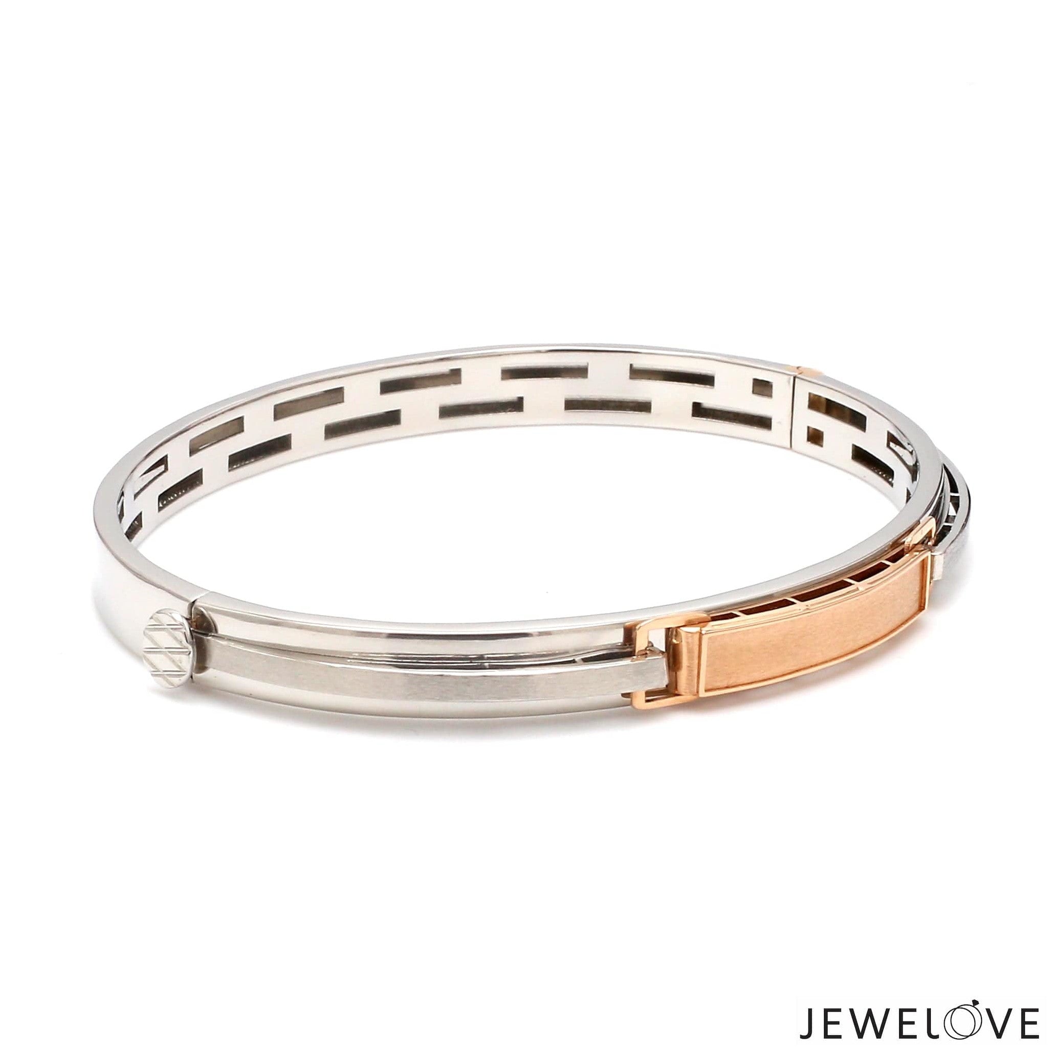 Men of Platinum | Rose Gold Hi-Polish & Matte Finish Bracelet  for Men JL PTB 1206