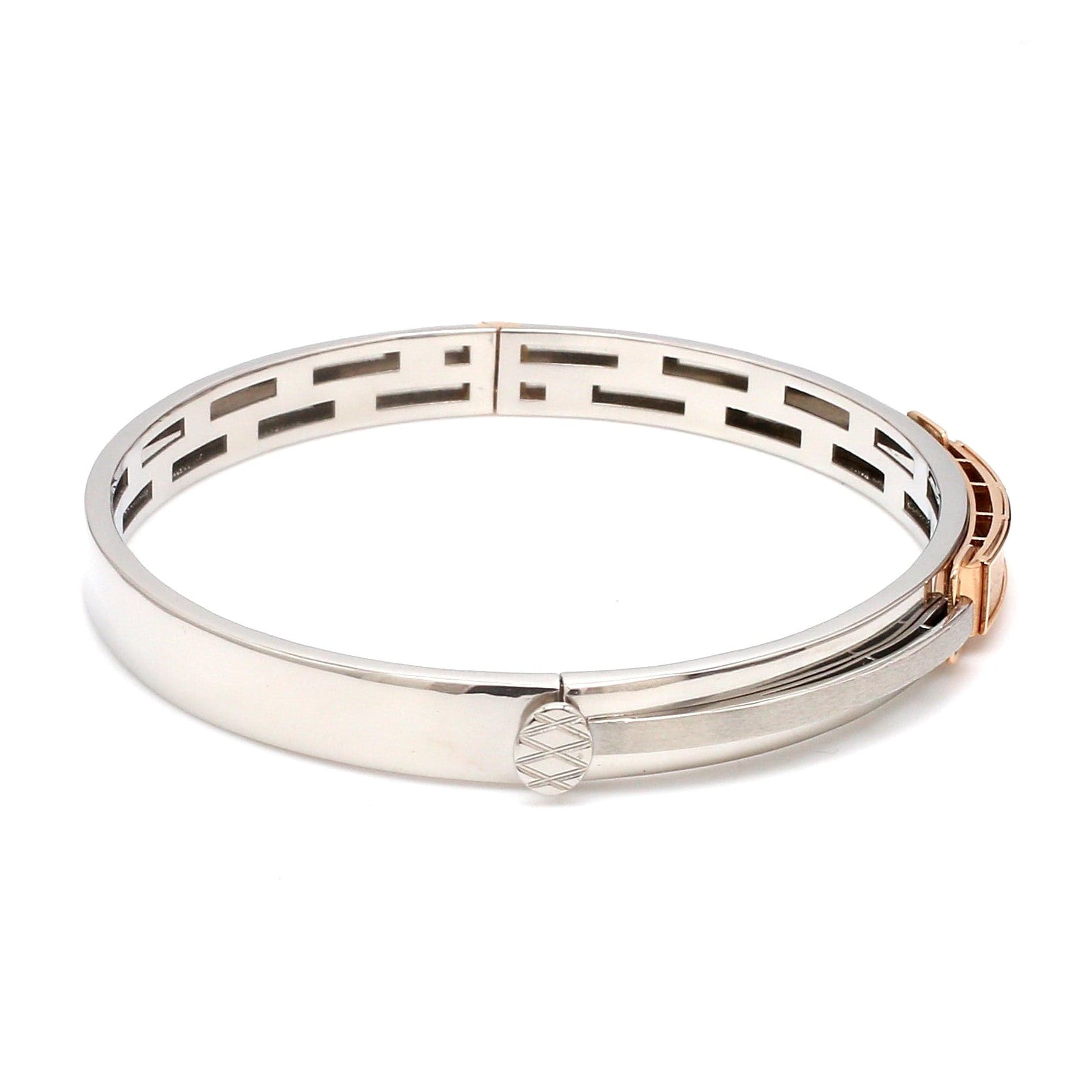 Men of Platinum | Rose Gold Hi-Polish & Matte Finish Bracelet  for Men JL PTB 1206