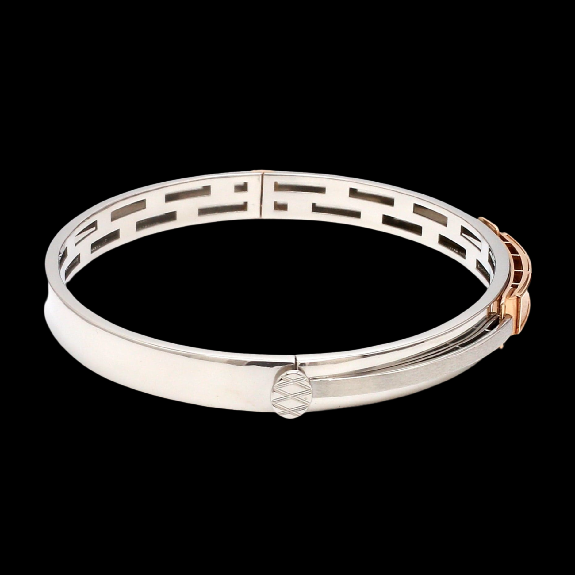 Men of Platinum | Rose Gold Hi-Polish & Matte Finish Bracelet  for Men JL PTB 1206