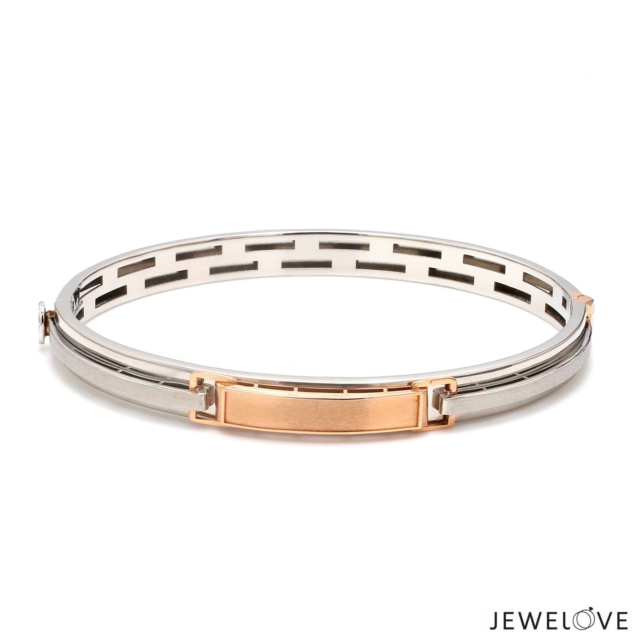 Men of Platinum | Rose Gold Hi-Polish & Matte Finish Bracelet  for Men JL PTB 1206