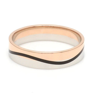 Men of Platinum | Rose Gold with Black Enamel Fusion Ring for Men JL PT 1082