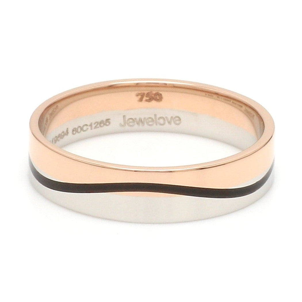 Men of Platinum | Rose Gold with Black Enamel Fusion Ring for Men JL PT 1082