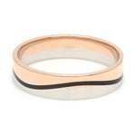 Load image into Gallery viewer, Men of Platinum | Rose Gold with Black Enamel Fusion Ring for Men JL PT 1082
