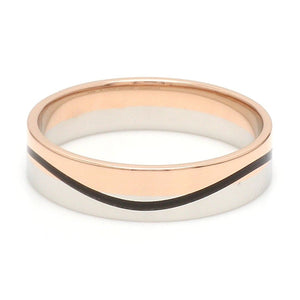 Men of Platinum | Rose Gold with Black Enamel Fusion Ring for Men JL PT 1082