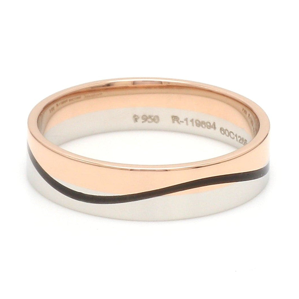 Men of Platinum | Rose Gold with Black Enamel Fusion Ring for Men JL PT 1082