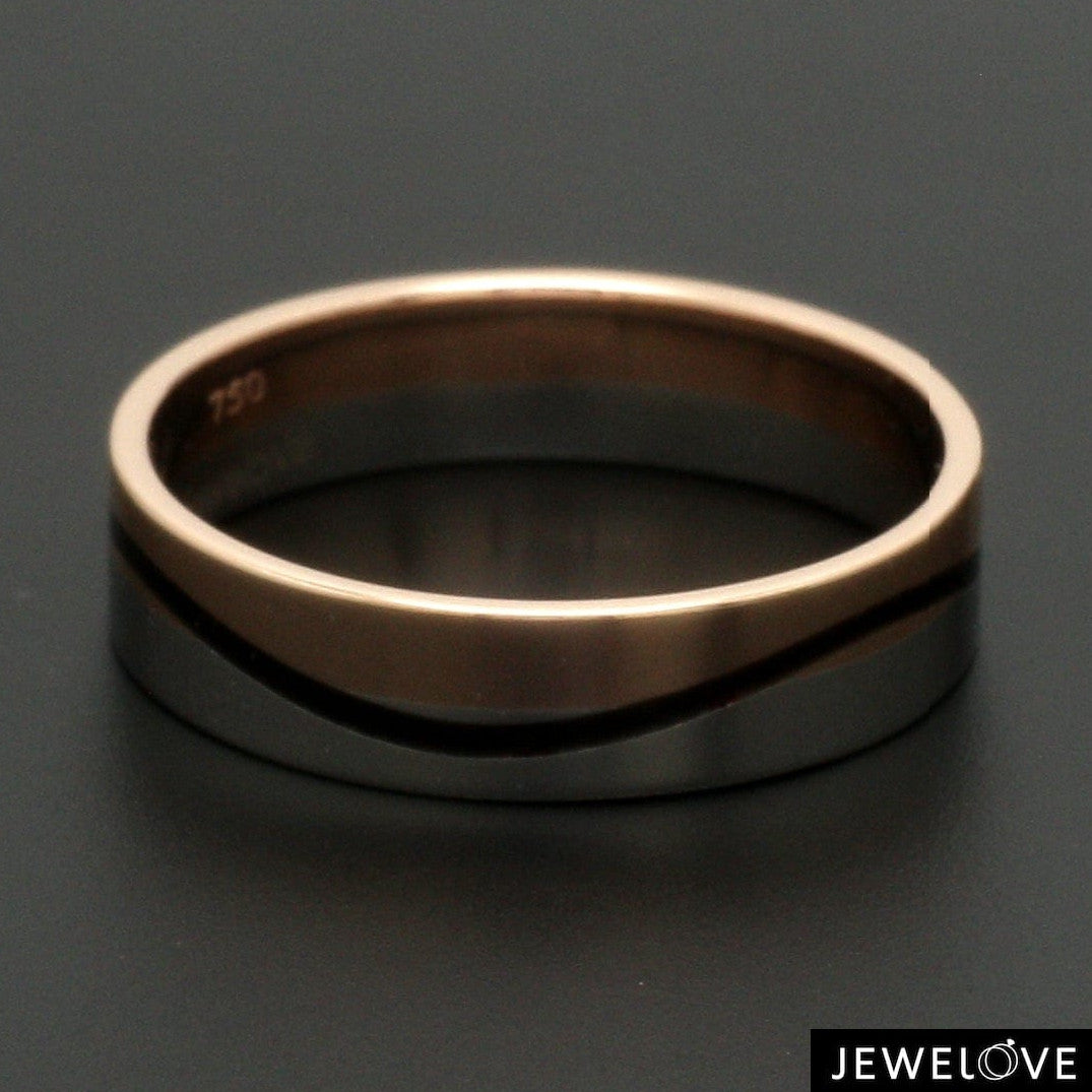 Men of Platinum | Rose Gold with Black Enamel Fusion Ring for Men JL PT 1082