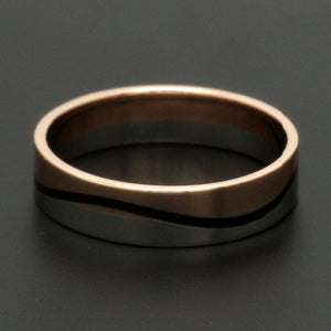 Men of Platinum | Rose Gold with Black Enamel Fusion Ring for Men JL PT 1082