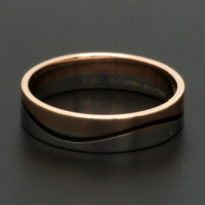 Men of Platinum | Rose Gold with Black Enamel Fusion Ring for Men JL PT 1082