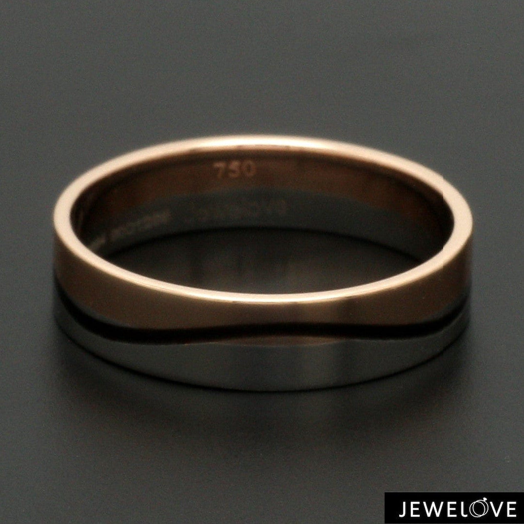 Men of Platinum | Rose Gold with Black Enamel Fusion Ring for Men JL PT 1082