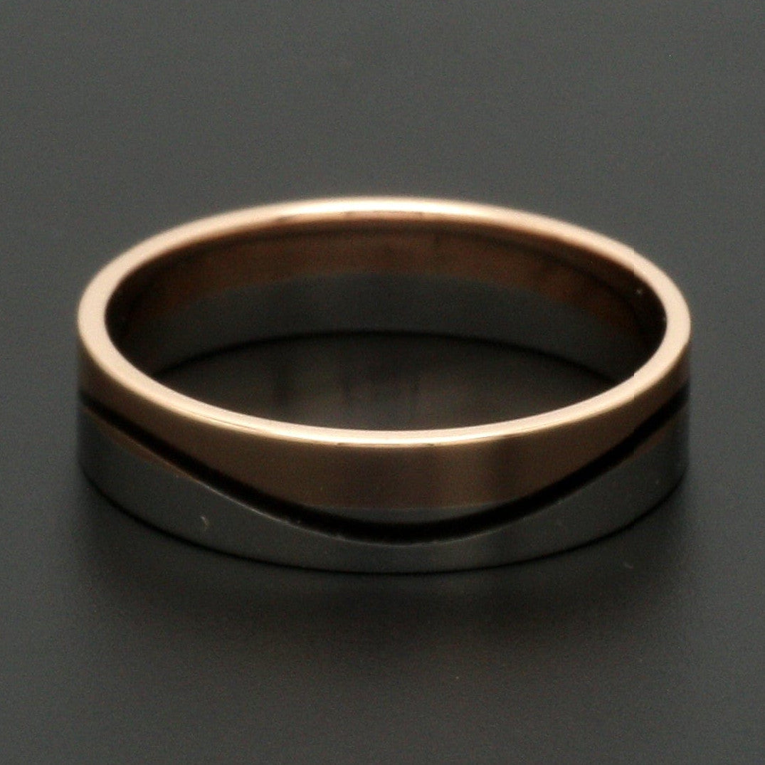 Men of Platinum | Rose Gold with Black Enamel Fusion Ring for Men JL PT 1082