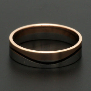 Men of Platinum | Rose Gold with Black Enamel Fusion Ring for Men JL PT 1082