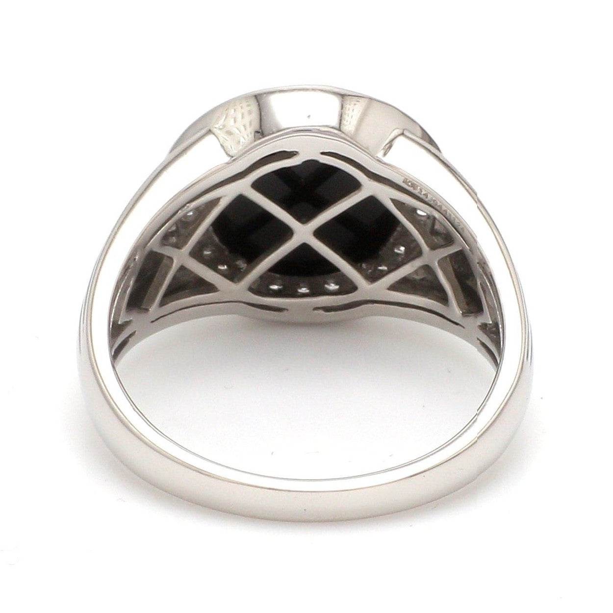 Men of Platinum | Round Black Enamel with Diamond Ring for Men JL PT 1361