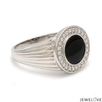 Load image into Gallery viewer, Men of Platinum | Round Black Enamel with Diamond Ring for Men JL PT 1361
