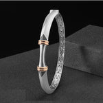 Load image into Gallery viewer, Men of Platinum | Sculpted Openable Kada with a touch of Rose Gold JL PTB 732
