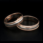 Load image into Gallery viewer, Milgrain Edge Platinum &amp; Rose Gold Couple Rings JL PT 636-A
