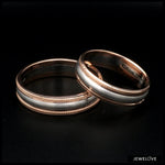 Load image into Gallery viewer, Milgrain Edge Platinum &amp; Rose Gold Couple Rings JL PT 636-A
