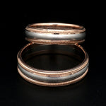 Load image into Gallery viewer, Milgrain Edge Platinum &amp; Rose Gold Couple Rings JL PT 636-A
