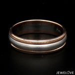 Load image into Gallery viewer, Milgrain Edge Platinum &amp; Rose Gold Couple Rings JL PT 636-A
