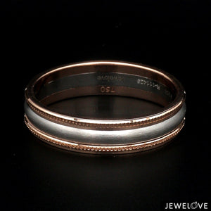 Milgrain Edge Platinum & Rose Gold Couple Rings JL PT 636-A