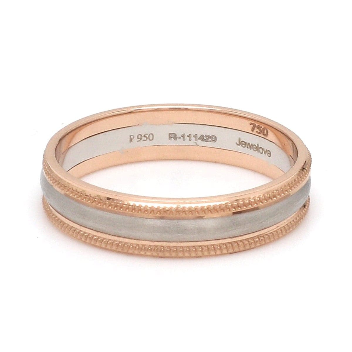 Milgrain Edge Platinum & Rose Gold Couple Rings JL PT 636-A